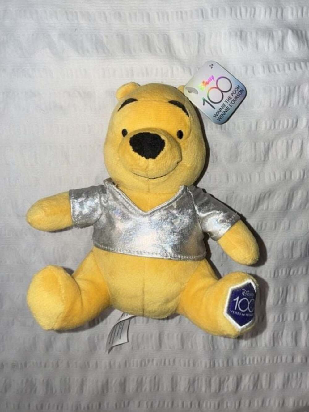 Disney 100 Years of Wonder Winnie the Pooh Small Plush with Silver Shirt